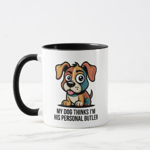 Mug Dessin animé drôle de chien et de majordome Citati