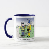Mug Dessin animé drôle de la police de la circulation (Gauche)