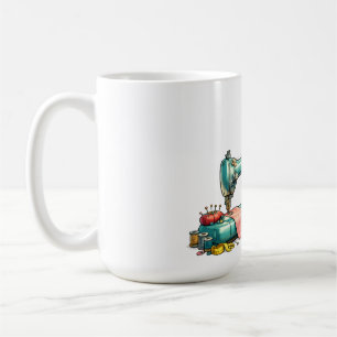 Mug Dessin animé d'une fille mignonne en train de coud
