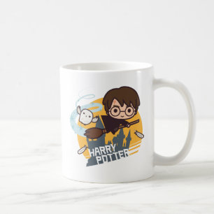 Mug Dessin animé Harry et Hedwig volant au-delà de Pou