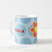 Mug Dessin animé mignon lion jaune points bleus fun en (Devant gauche)
