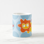 Mug Dessin animé mignon lion jaune points bleus fun en (Centre)