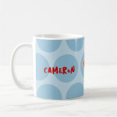Mug Dessin animé mignon lion jaune points bleus fun en (Gauche)