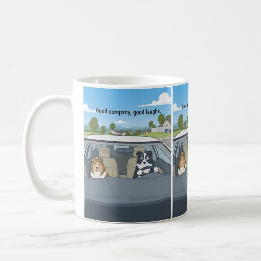Mug Dessin animé sheltie border collie (Gauche)