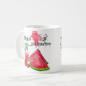 Mug Dessin aquarelle de pastèque et fraises (Devant gauche)