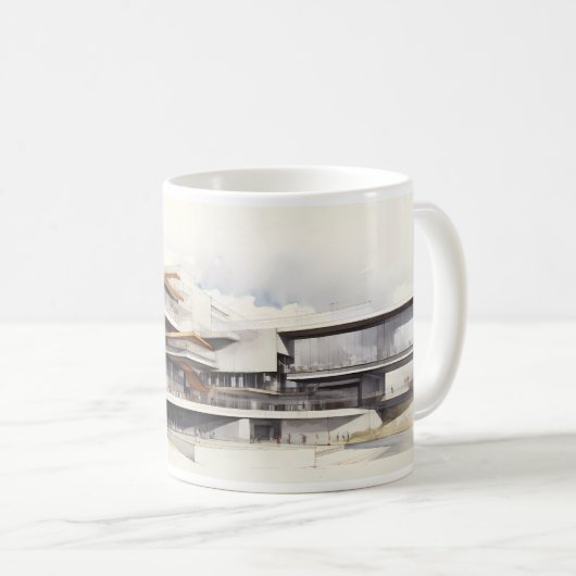 Mug Dessin Architectural Simple D'Un Concept Building (Devant droit)