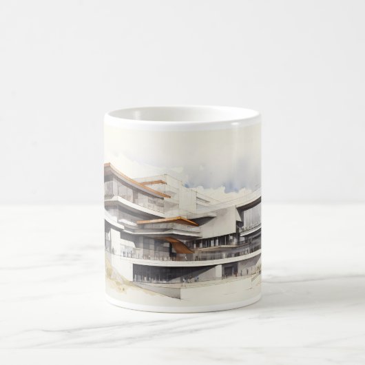 Mug Dessin Architectural Simple D'Un Concept Building (Centre)