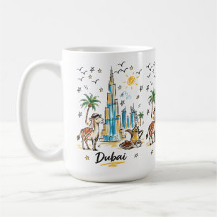 Mug Dessin artistique de la skyline de Dubaï