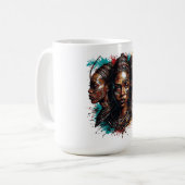 Mug Dessin artistique de trois femmes au visage tribal (Devant gauche)