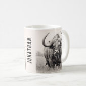 Mug Dessin au crayon de buffle africain (Devant droit)