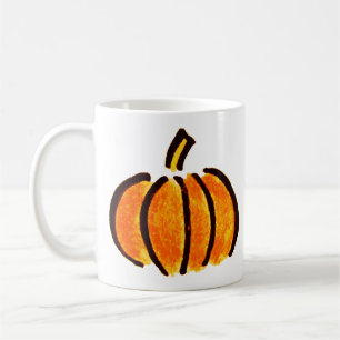 Mug Dessin au crayon de citrouille d'Halloween, Citrou