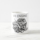 Mug dessin au crayon d'un moteur V8 (Centre)