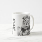 Mug Dessin au crayon Lion africain (Devant droit)