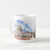 Mug Dessin au pastel du Capitole des États-Unis Washin (Devant gauche)