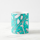 Mug Dessin au trait d'arbre de Ficus sur fond bleu (Centre)
