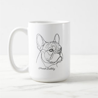 Mug Dessin au trait de Bouledogue français avec nom de