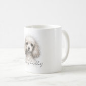 Mug Dessin au trait de caniche mignon, conception de t (Devant droit)