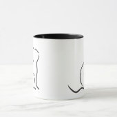 Mug dessin au trait de chat (Centre)