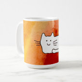 Mug Dessin au trait de chat de dessin animé (Devant gauche)