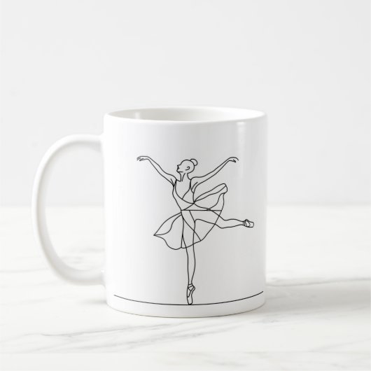 Mug Dessin au trait de danseuse de ballet (Gauche)