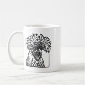 Mug Dessin au trait de poule polonaise - Conception dr (Gauche)