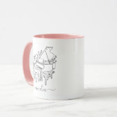 Mug Dessin au trait personnalisé de joueuse de piano f (Devant gauche)
