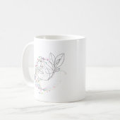 Mug Dessin au trait visage cadeau design simple et art (Devant gauche)