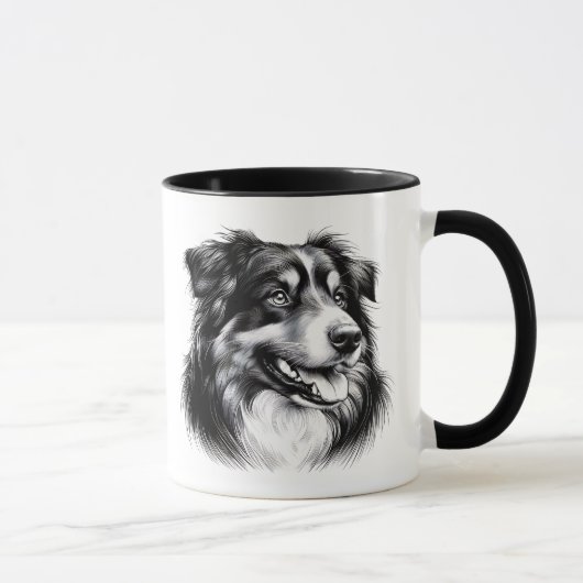 Mug Dessin Australian Shepherd (Droite)