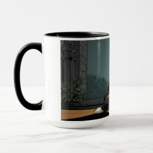 Mug Dessin chien berger australien dans une rue