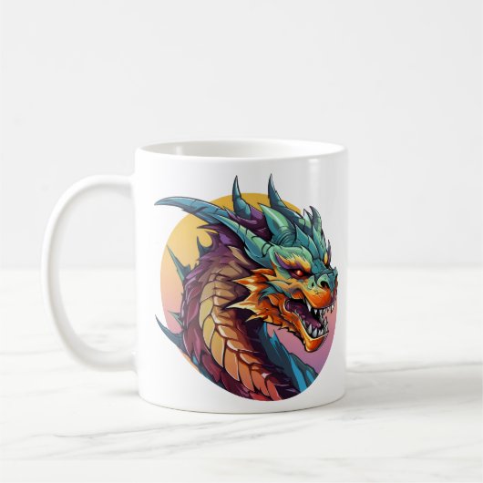 Mug Dessin chinois couleur dragon (Gauche)