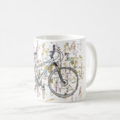Mug Dessin coloré de vélo (Devant droit)