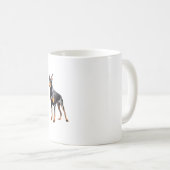 Mug Dessin crayon couleur d'un Doberman Pinscher. Esse (Devant droit)