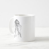 Mug Dessin crayon noir et blanc de méduse (Devant gauche)