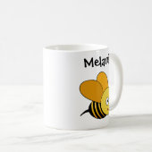 Mug Dessin d'abeille Dit Buzz Buzz & Nom de l'enfant M (Devant droit)