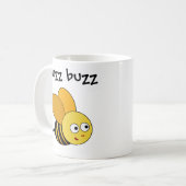 Mug Dessin d'abeille Dit Buzz Buzz & Nom de l'enfant M (Devant gauche)