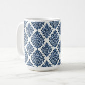 Mug dessin damas bleu (Devant gauche)