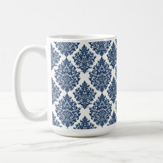 Mug dessin damas bleu (Gauche)