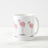 Mug Dessin d'aquarelle de Flamants roses roses (Devant droit)