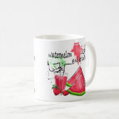 Mug Dessin d'aquarelle de pastèque et fraises (Devant droit)