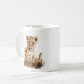 Mug dessin d'aquarelle safari - lion king (Devant gauche)