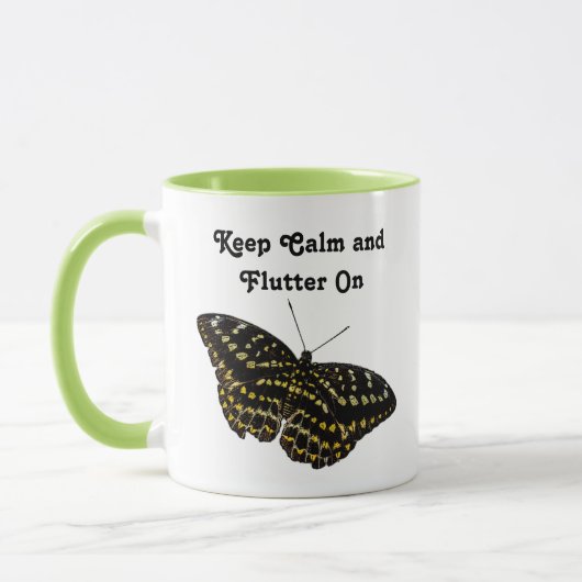 Mug Dessin d'art papillon jaune et noir Nature (Gauche)