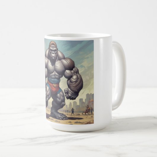 Mug Dessin d'art pop de Gorilla Bodybuilder (Devant droit)