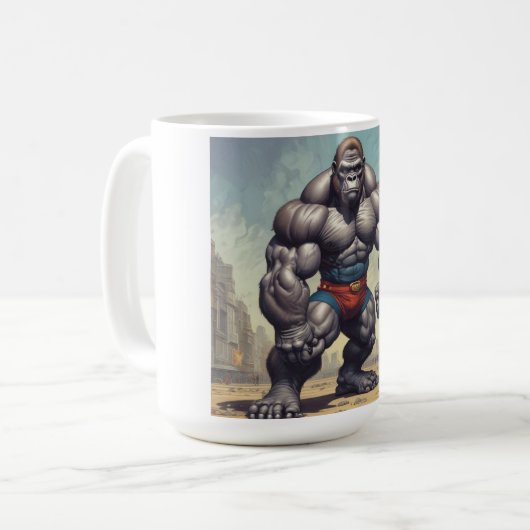 Mug Dessin d'art pop de Gorilla Bodybuilder (Devant gauche)