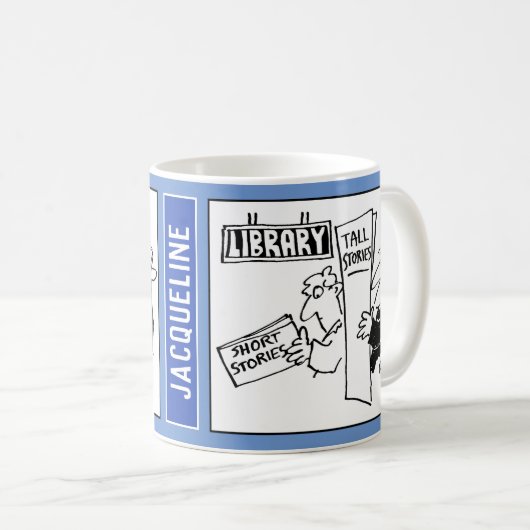 Mug Dessin de 2 hommes dans une bibliothèque Lecture L (Devant droit)