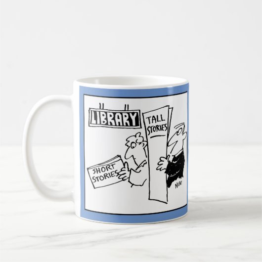 Mug Dessin de 2 hommes dans une bibliothèque Lecture L (Gauche)