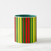 Mug Dessin de bandes verticales vert jaune rouge (Centre)