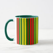 Mug Dessin de bandes verticales vert jaune rouge (Gauche)