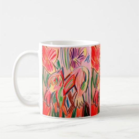 Mug Dessin de caméléon de la forêt tropicale (Gauche)
