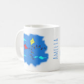 Mug Dessin de cerf-volant mignon Nom d'enfant (Devant gauche)