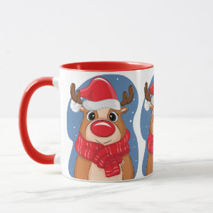 Mug Dessin de cerfs de Noël